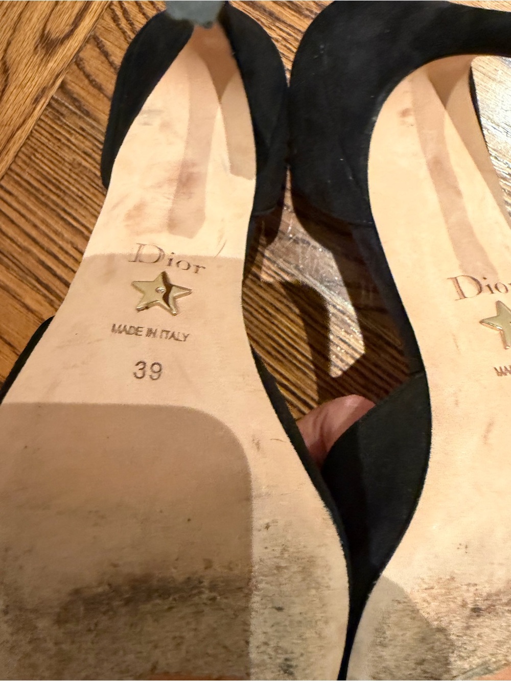 Dior Black Satin D’Orsay Pumps with Crystal Buckle - Picture 7 of 13